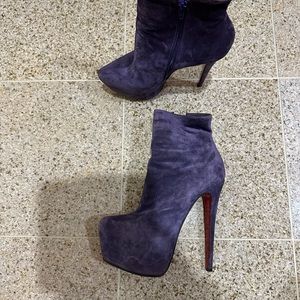 Christian Louboutin suede lady Daf Booty Platform Ankle boots size 38